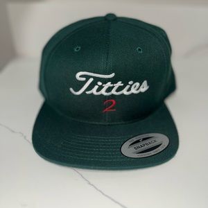 TITTIES SnapBack Golf Hat Black NWT